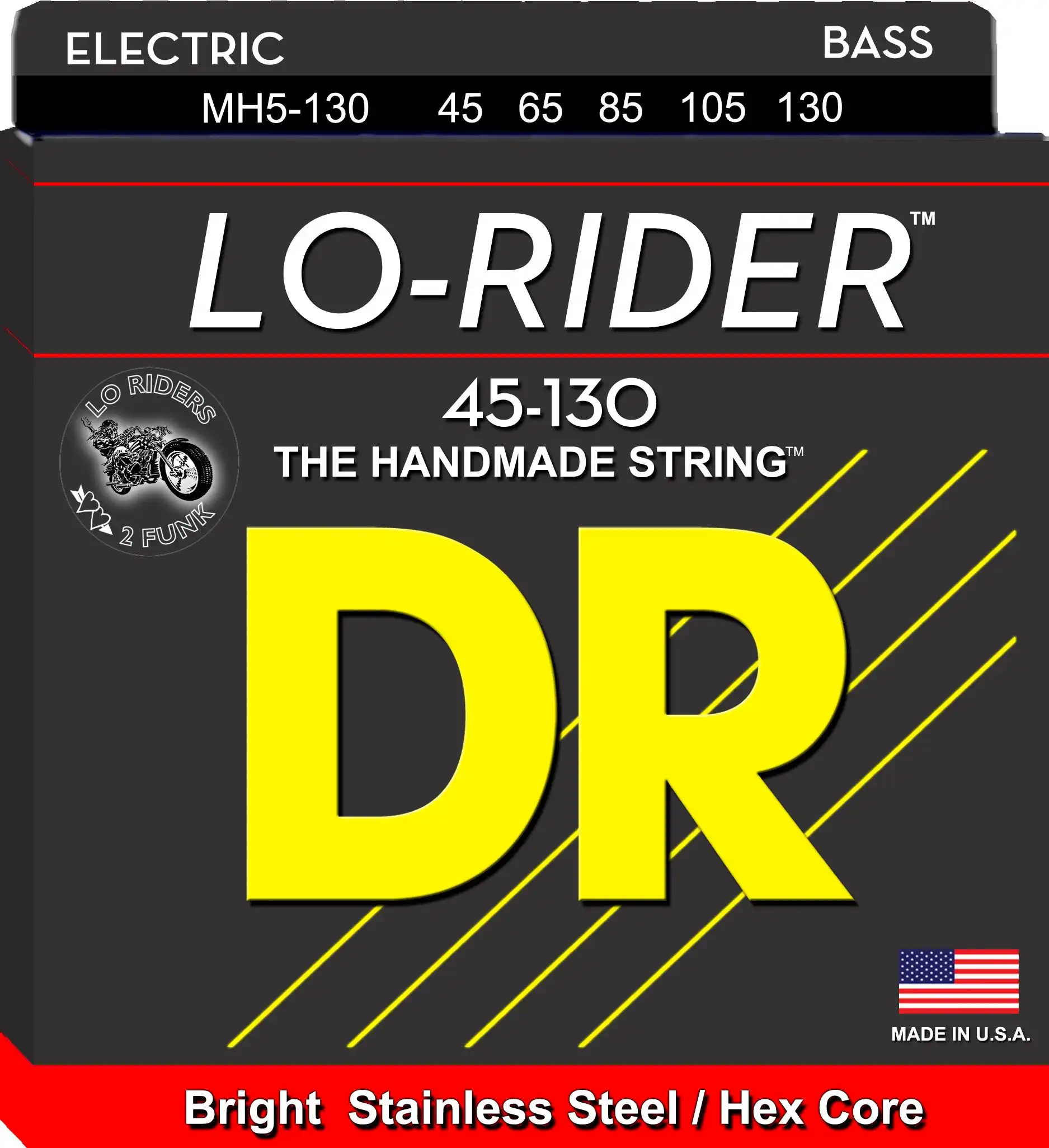 DR Strings LO-RIDER 5-String Medium to Heavy 45-130 
